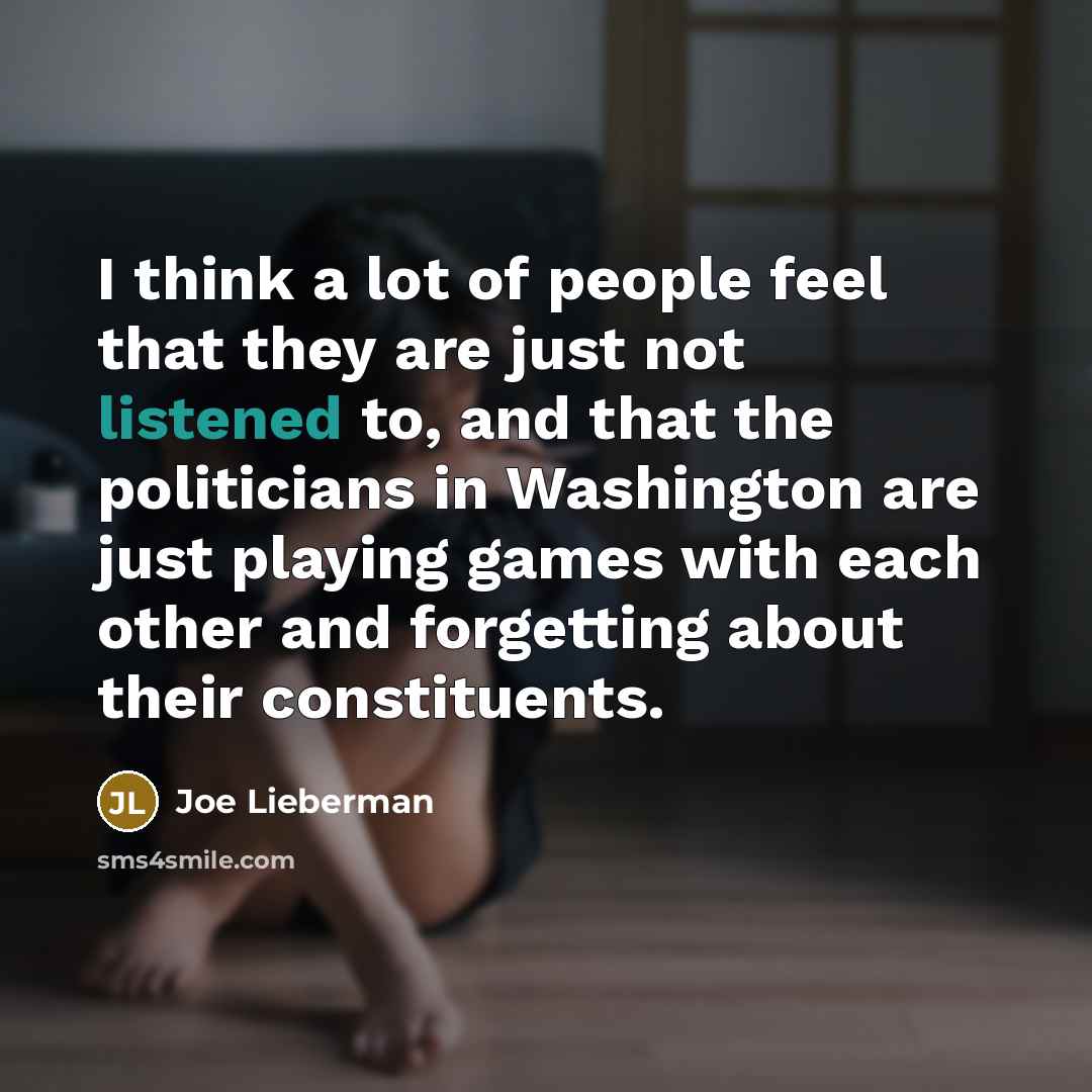 “I think a lot of people feel that they are…” quote by Joe Lieberman