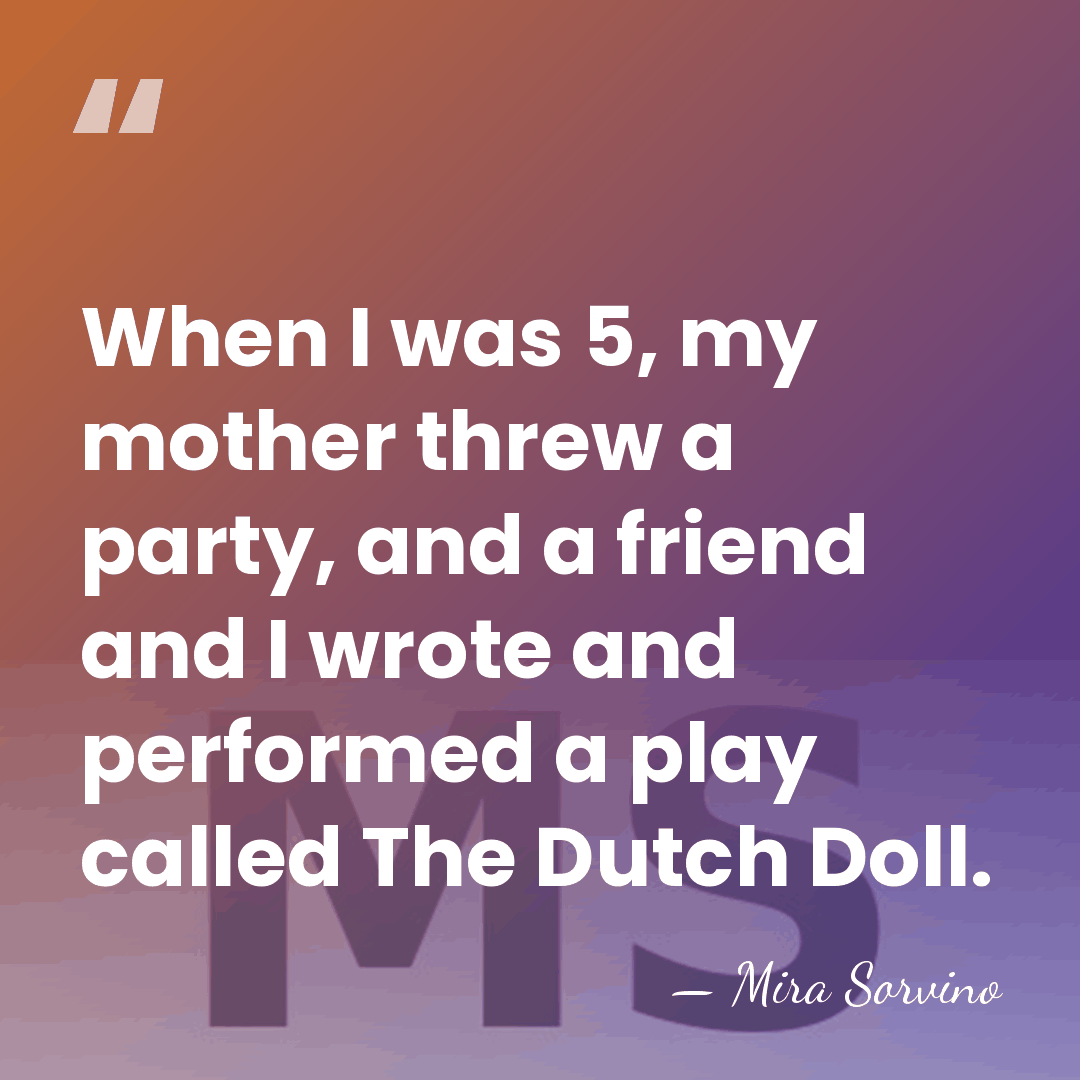 When I was 5, my mother threw a party, and a friend&hellip; - Mira Sorvino