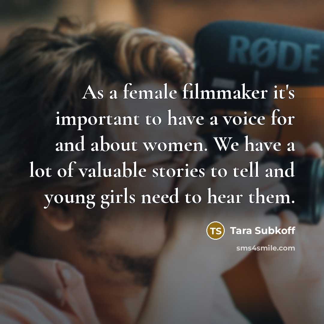 “As a female filmmaker it's important to have a voice…” quote by Tara Subkoff