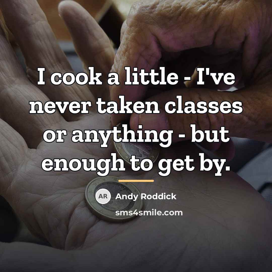 “I cook a little - I've never taken classes or…” quote by Andy Roddick