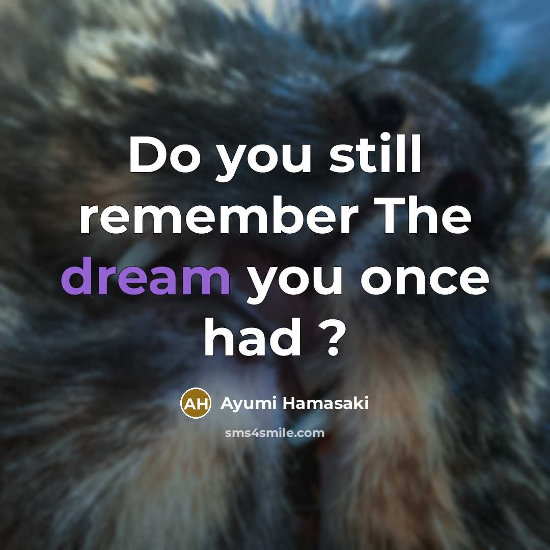 “Do you still remember The dream you once had ?…” quote by Ayumi Hamasaki