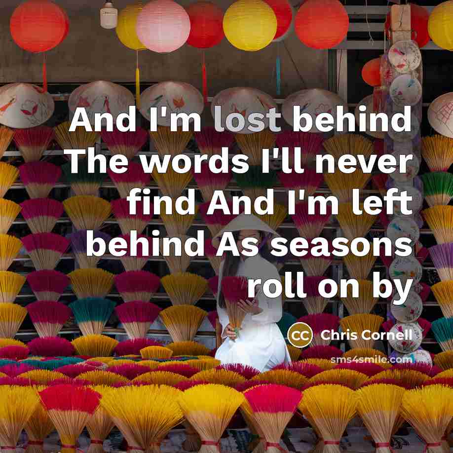 “And I'm lost behind The words I'll never find And…” quote by Chris Cornell