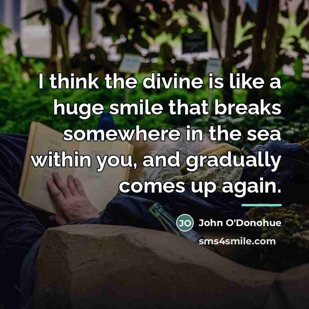 “I think the divine is like a huge smile that…” quote by John O'Donohue