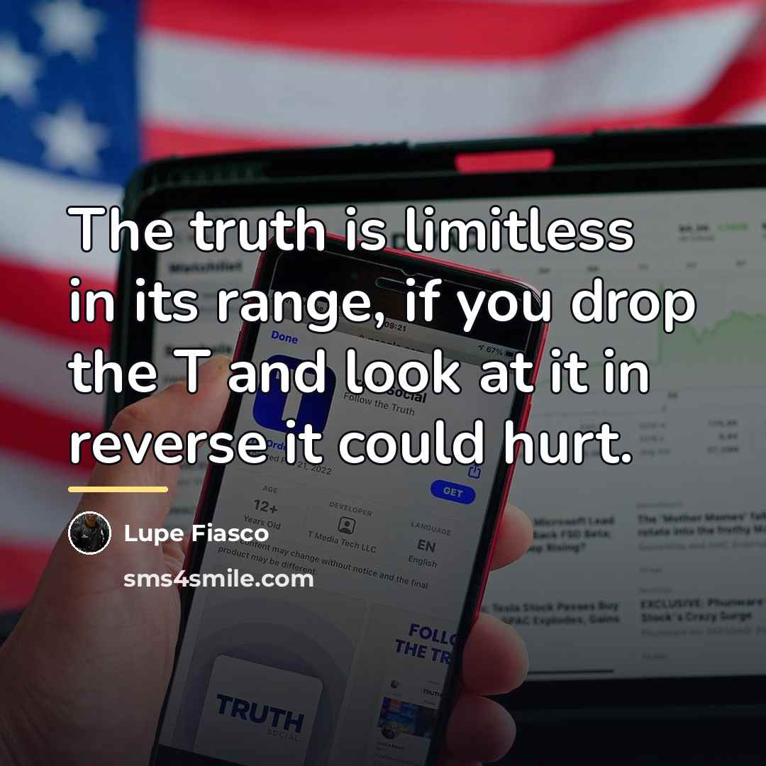 “The truth is limitless in its range, if you drop…” quote by Lupe Fiasco