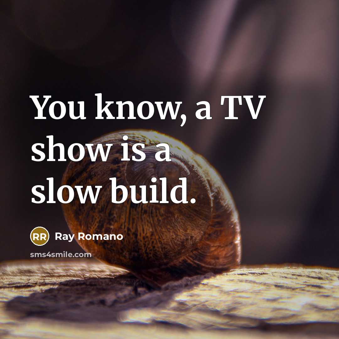“You know, a TV show is a slow build.…” quote by Ray Romano