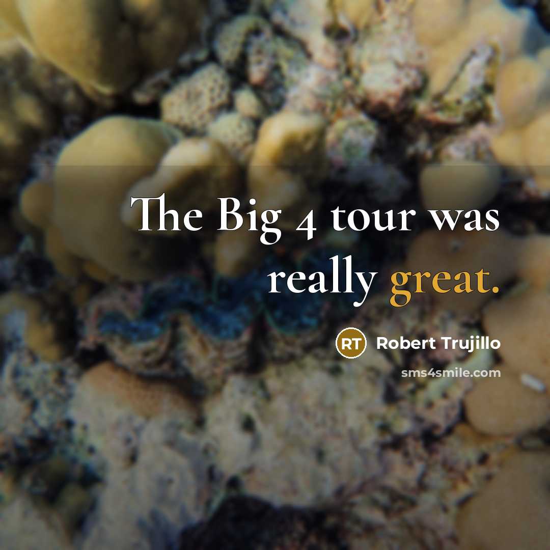 “The Big 4 tour was really great.…” quote by Robert Trujillo