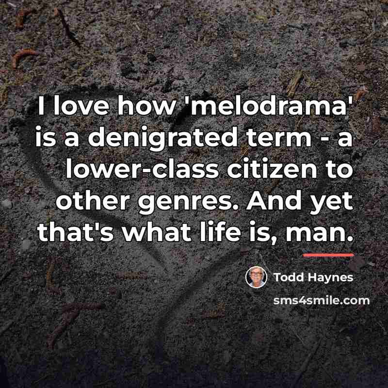 “I love how 'melodrama' is a denigrated term - a…” quote by Todd Haynes