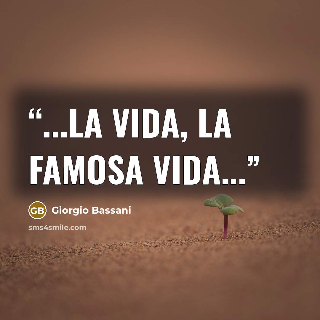 “...la vida, la famosa vida...” quote by Giorgio Bassani