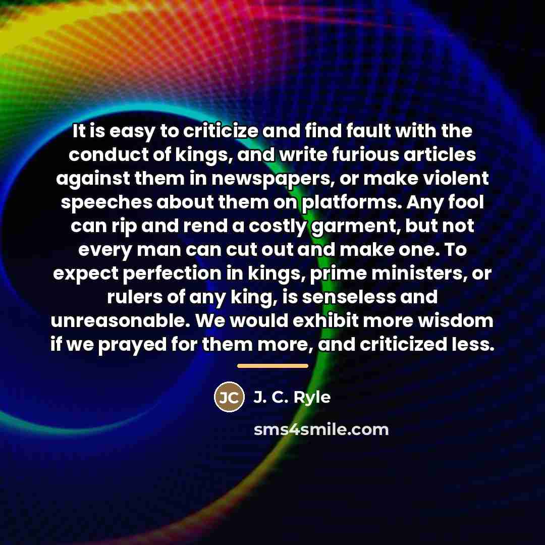 “It is easy to criticize and find fault with the…” quote by J. C. Ryle