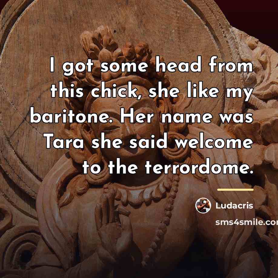 “I got some head from this chick, she like my…” quote by Ludacris