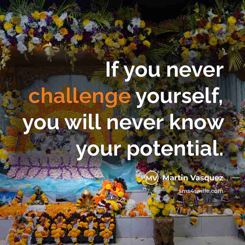 “If you never challenge yourself, you will never know your…” quote by Martin Vasquez