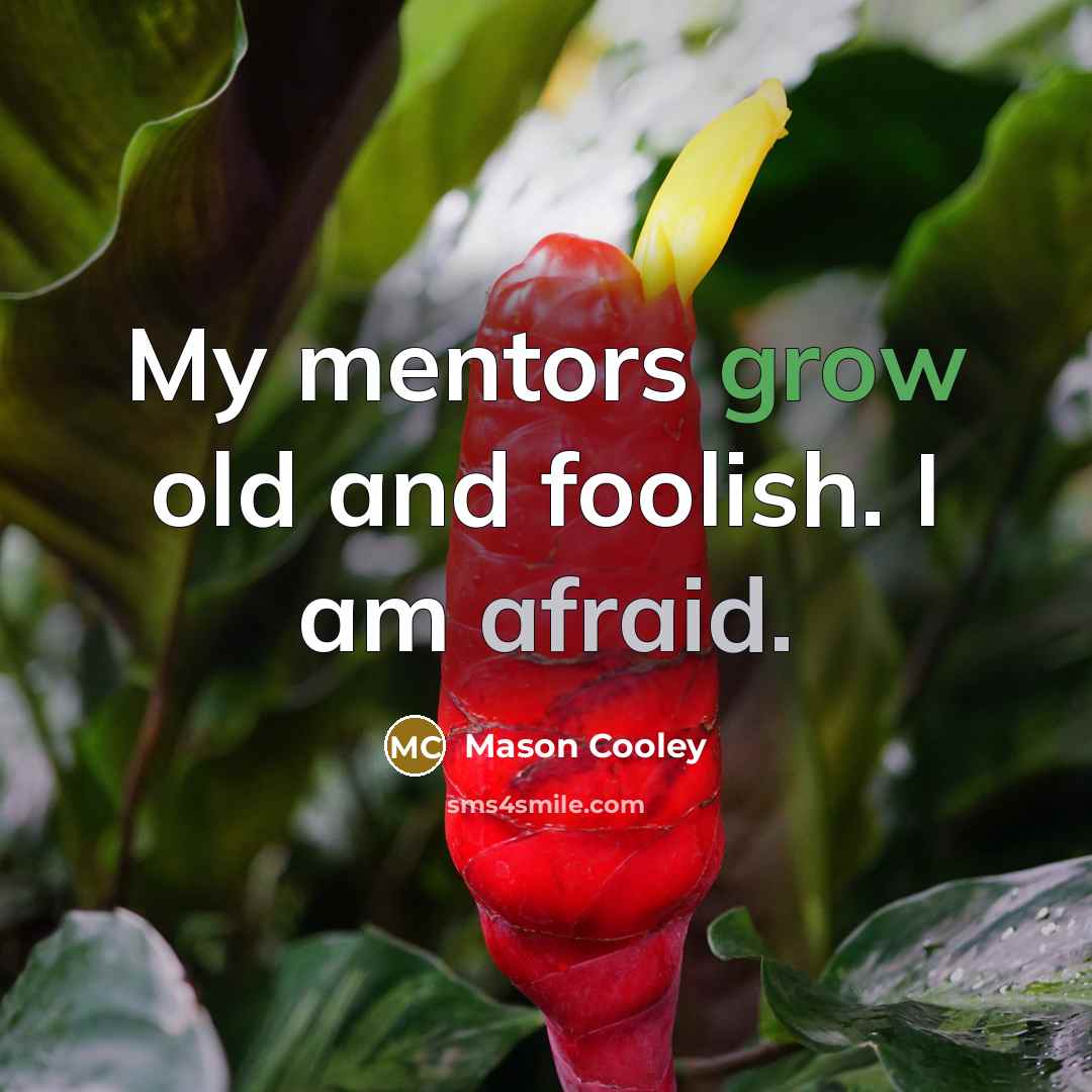 “My mentors grow old and foolish. I am afraid.…” quote by Mason Cooley