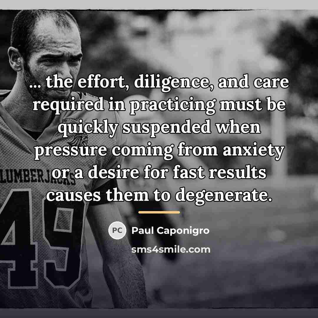 “... the effort, diligence, and care required in practicing must…” quote by Paul Caponigro
