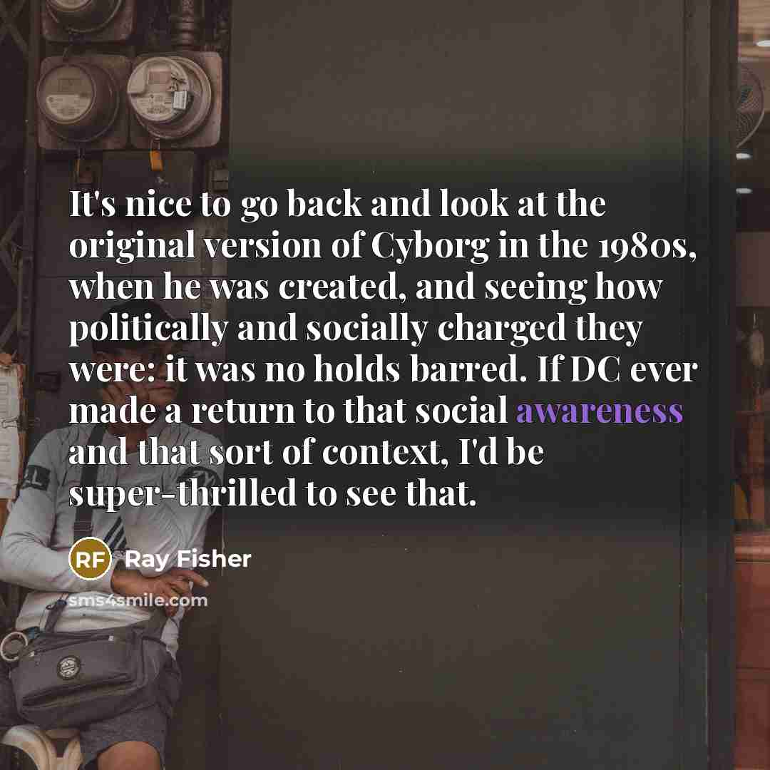 “It's nice to go back and look at the original…” quote by Ray Fisher