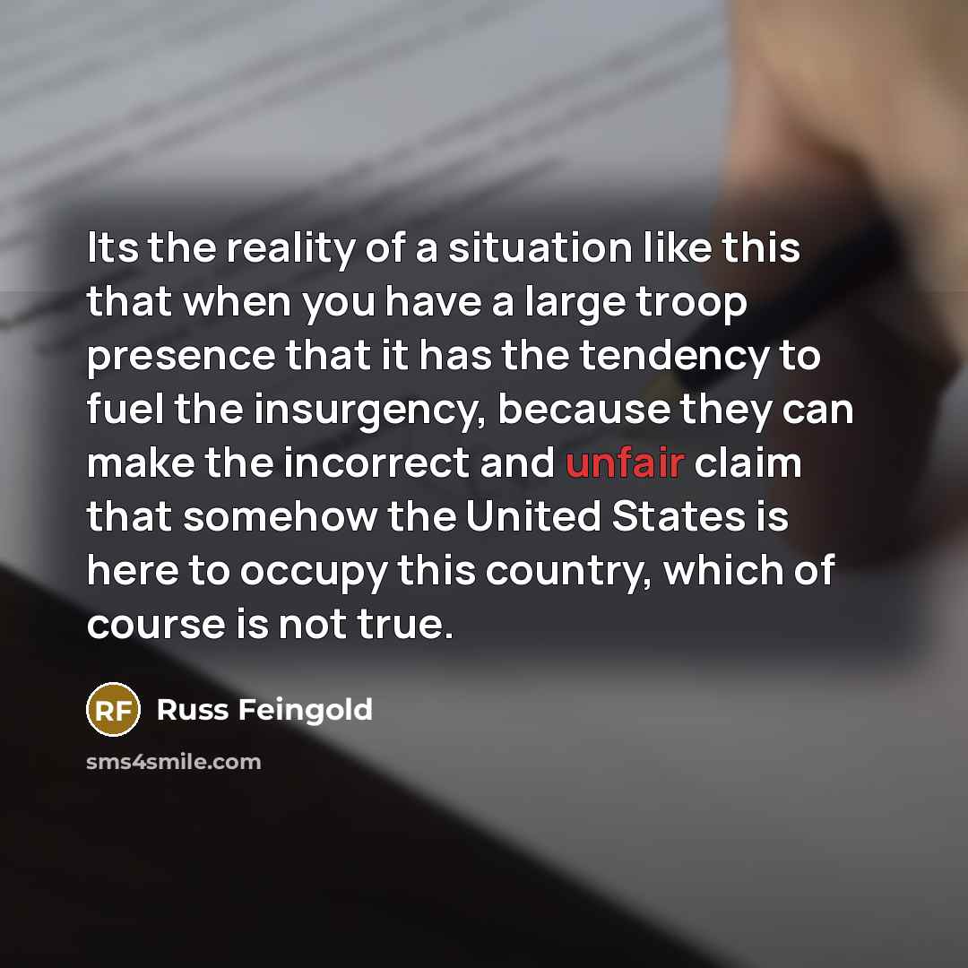 “Its the reality of a situation like this that when…” quote by Russ Feingold