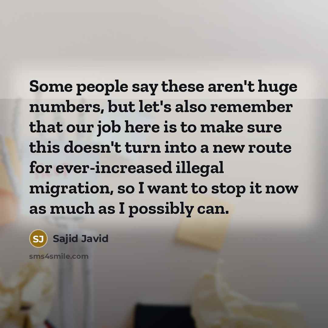 “Some people say these aren't huge numbers, but let's also…” quote by Sajid Javid