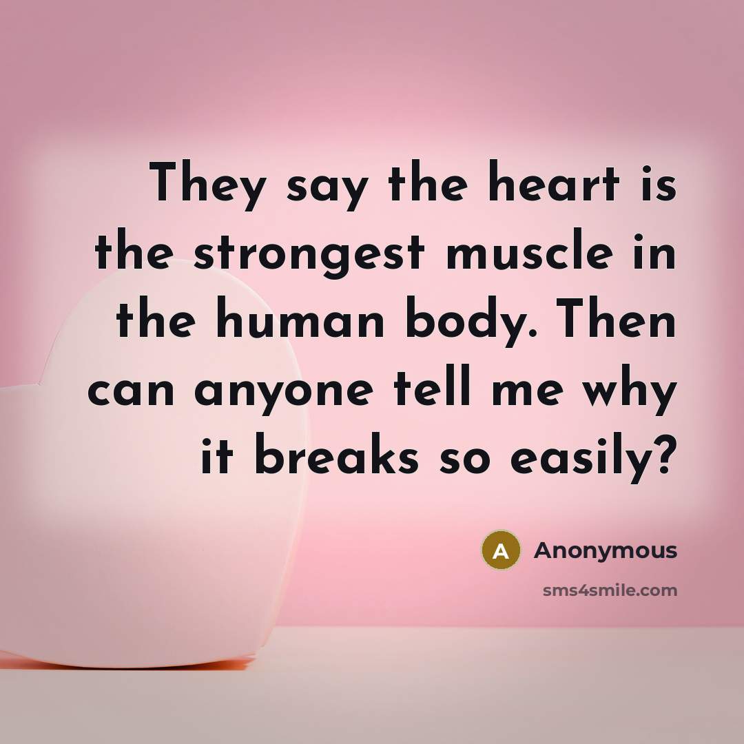 “They say the heart is the strongest muscle in the…” quote by Anonymous