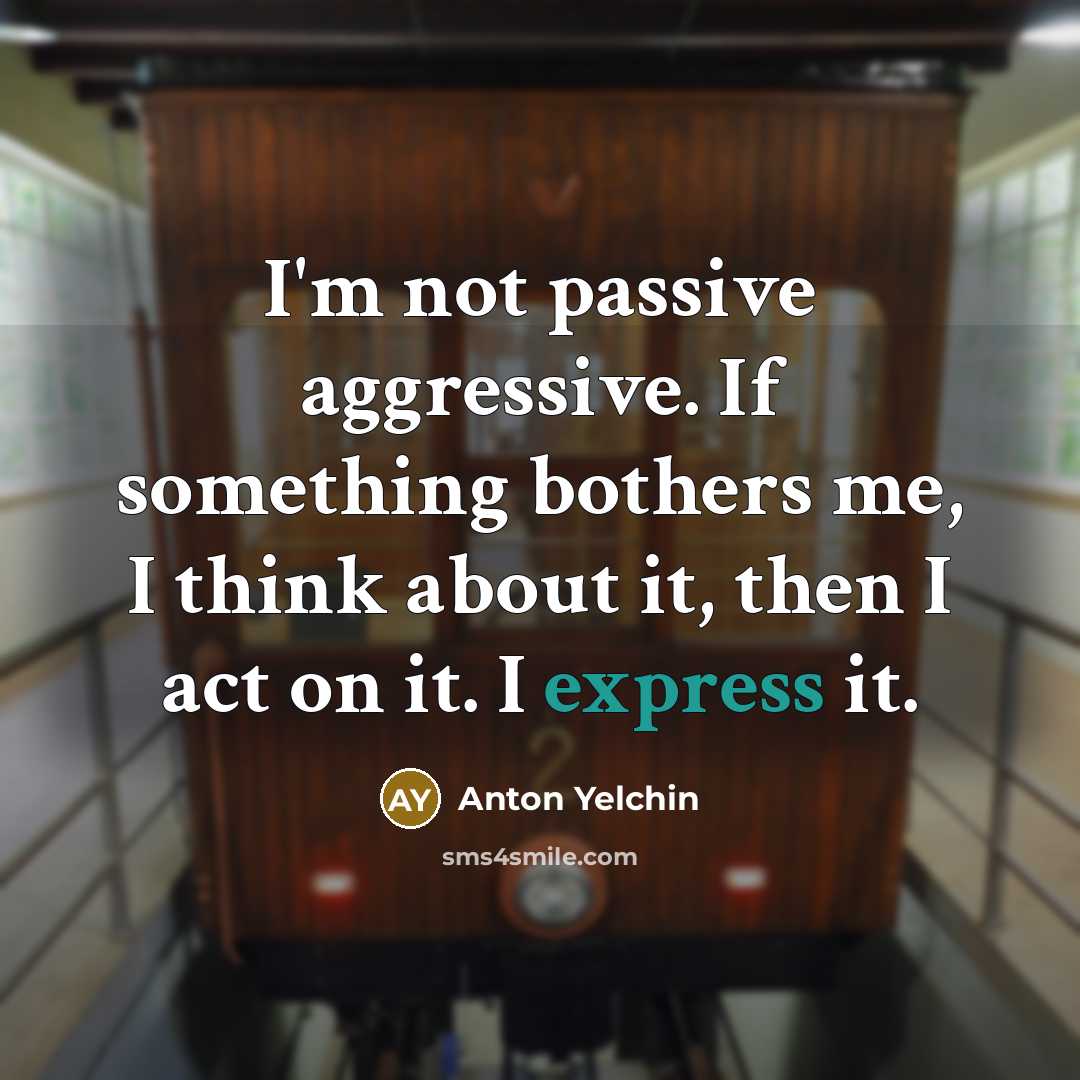 “I'm not passive aggressive. If something bothers me, I think…” quote by Anton Yelchin