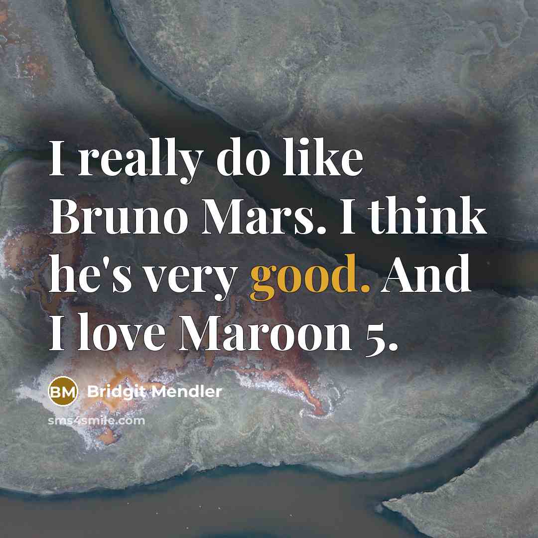“I really do like Bruno Mars. I think he's very good. And I love Maroon 5.” quote by Bridgit Mendler