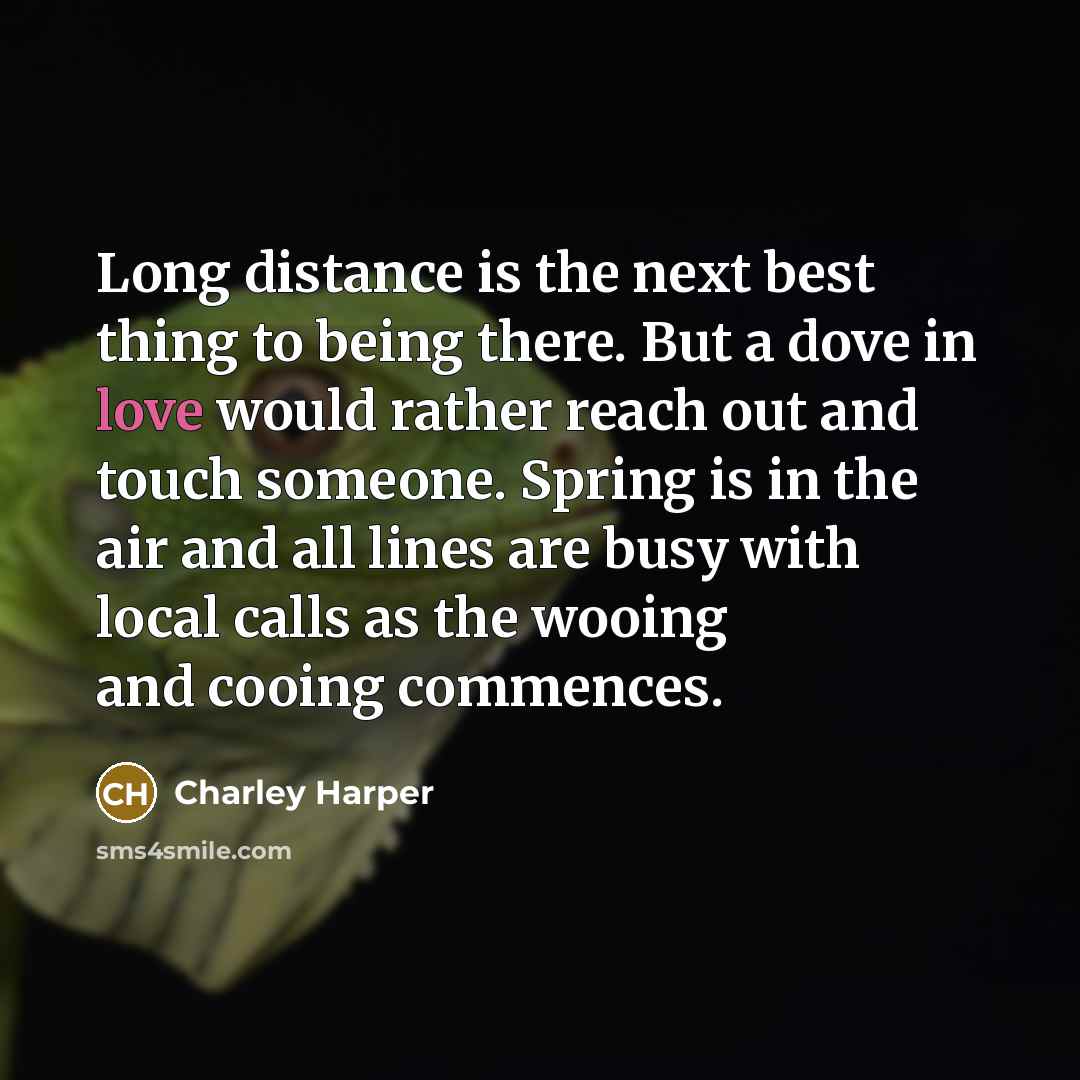 “Long distance is the next best thing to being there.…” quote by Charley Harper