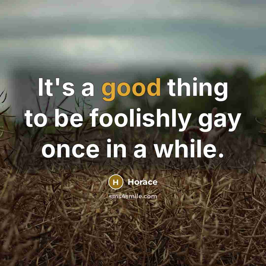 “It's a good thing to be foolishly gay once in a while.” quote by Horace