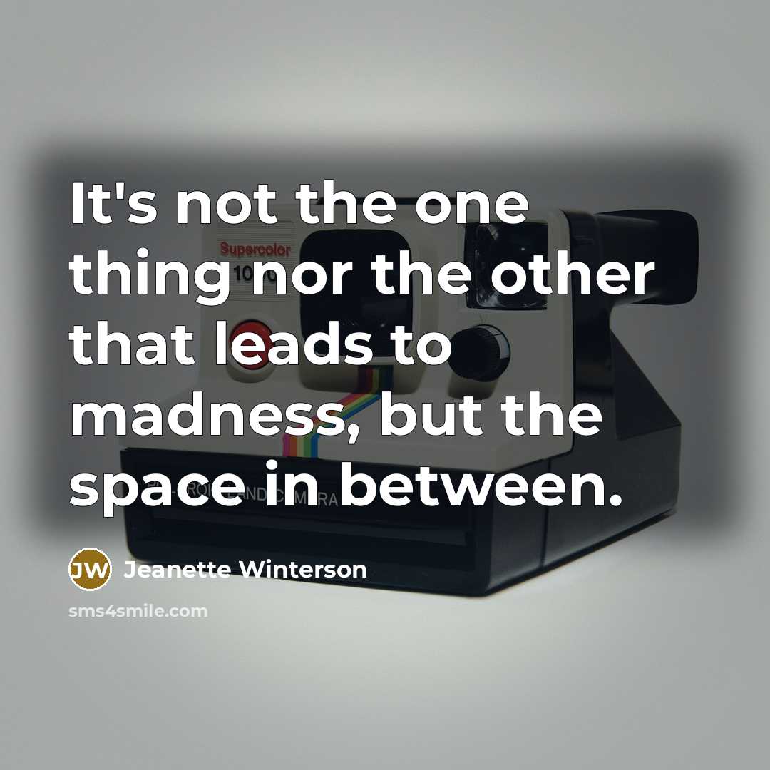 “It's not the one thing nor the other that leads…” quote by Jeanette Winterson