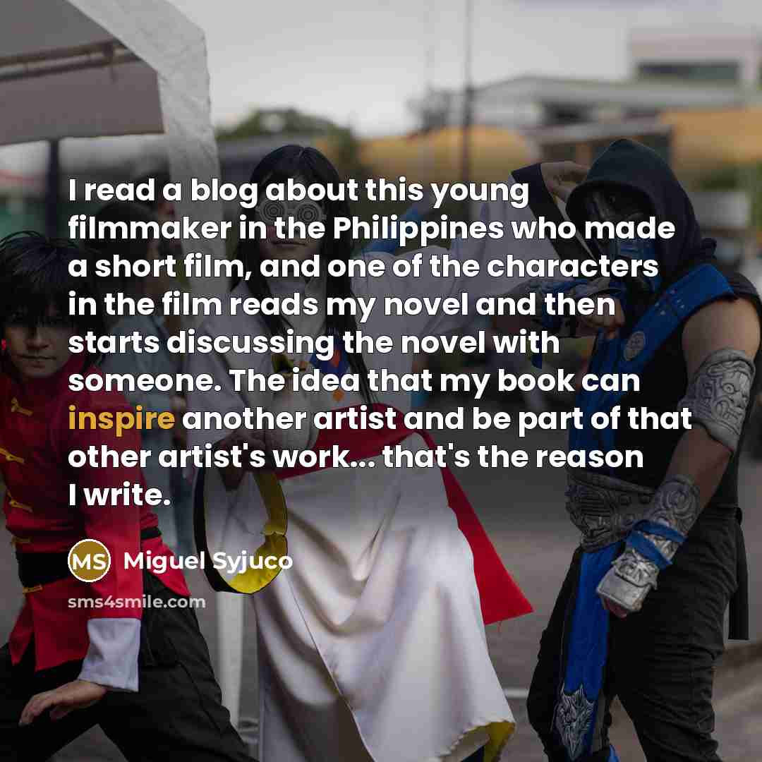 “I read a blog about this young filmmaker in the…” quote by Miguel Syjuco