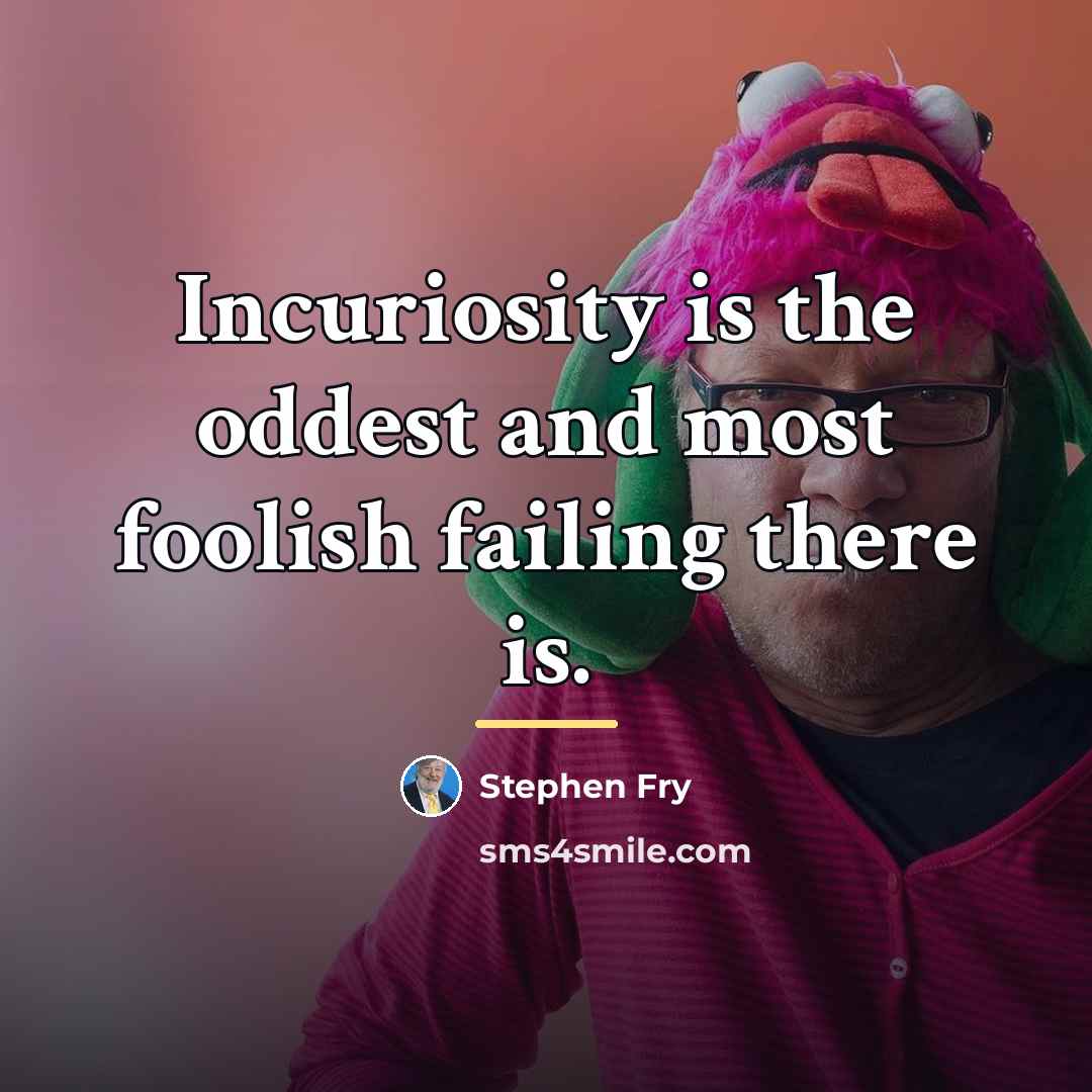 “Incuriosity is the oddest and most foolish failing there is.…” quote by Stephen Fry