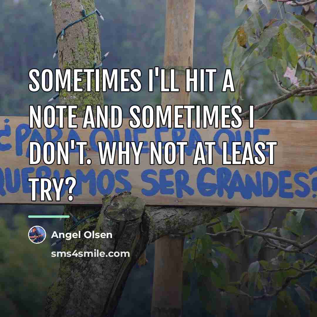 “Sometimes I'll hit a note and sometimes I don't. Why…” quote by Angel Olsen