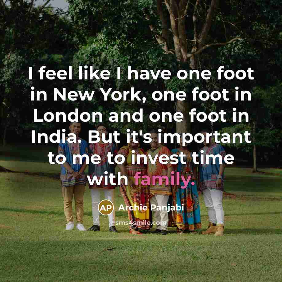 “I feel like I have one foot in New York,…” quote by Archie Panjabi