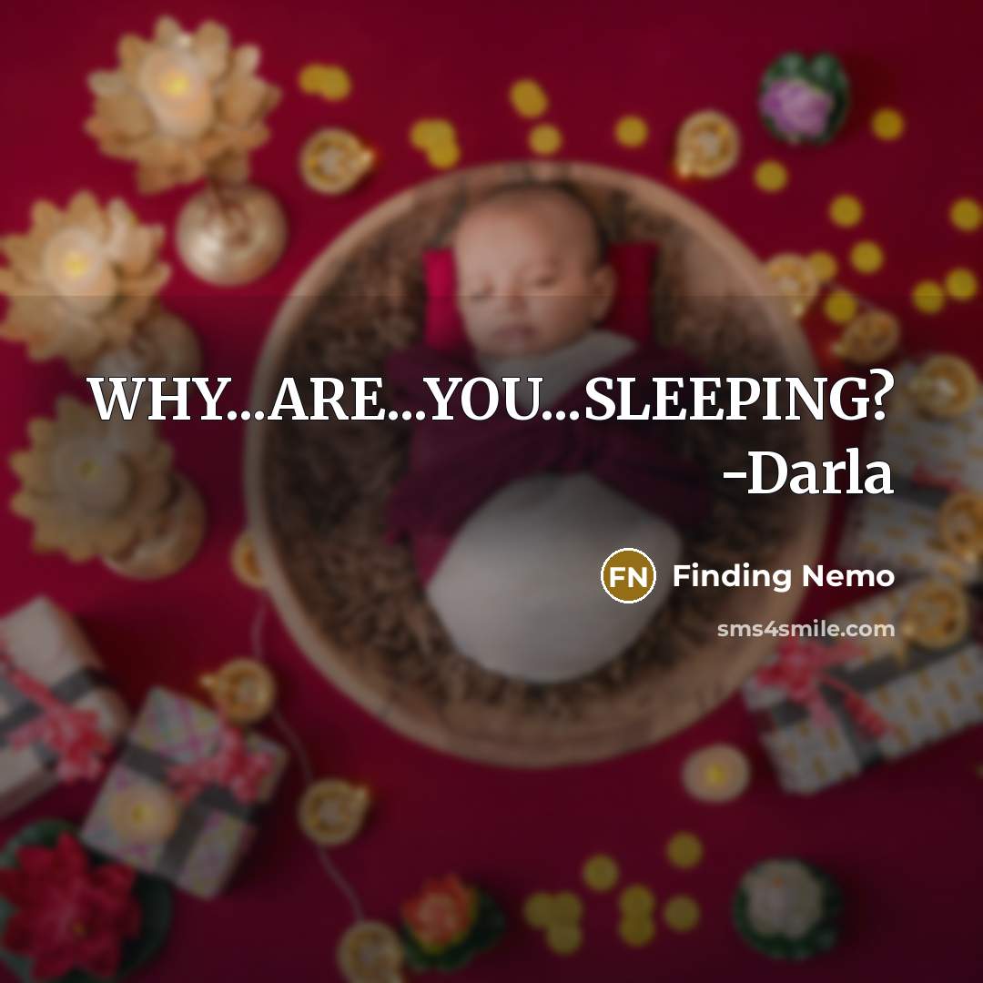 “WHY...ARE...YOU...SLEEPING? -Darla” quote by Finding Nemo