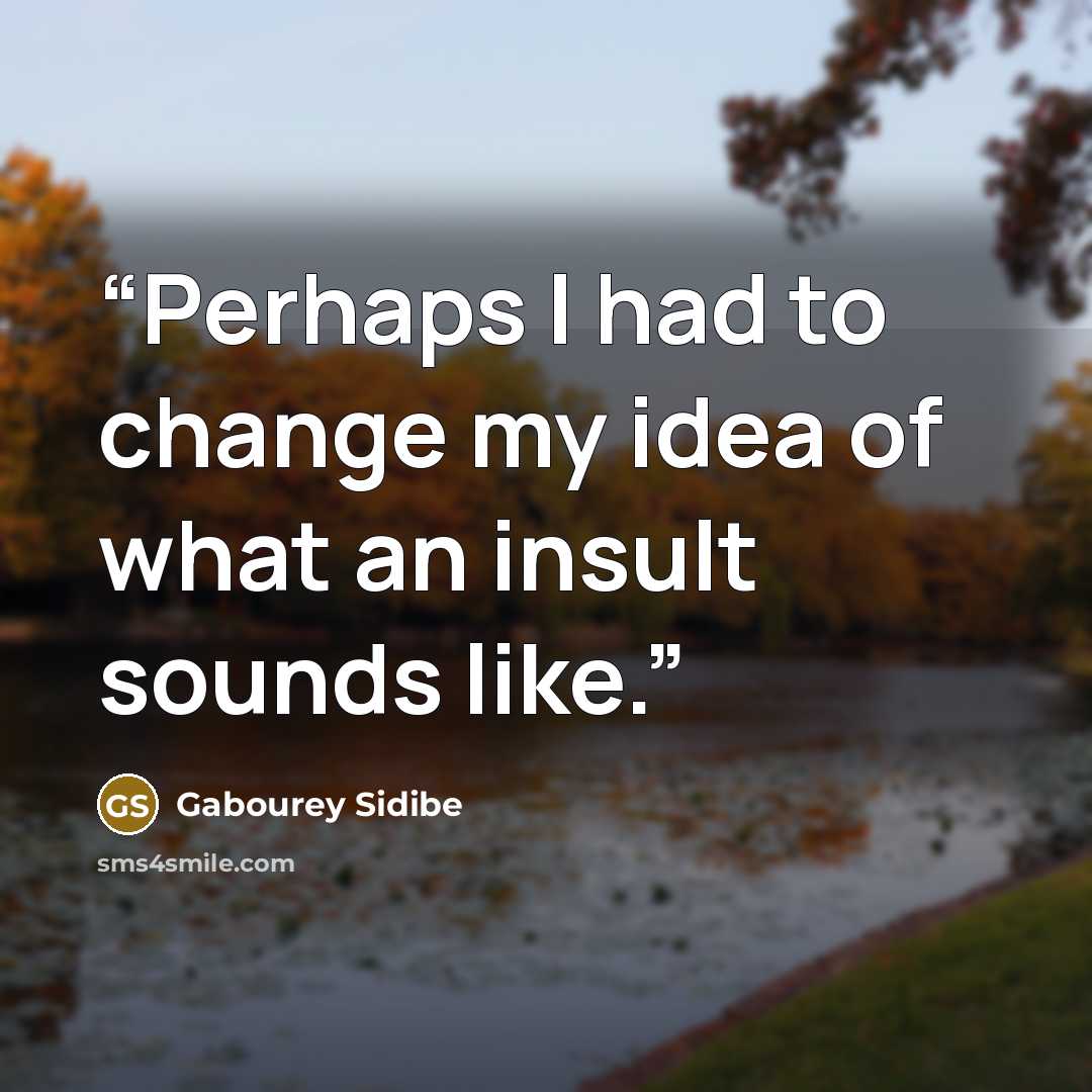 “Perhaps I had to change my idea of what an insult sounds like.” quote by Gabourey Sidibe