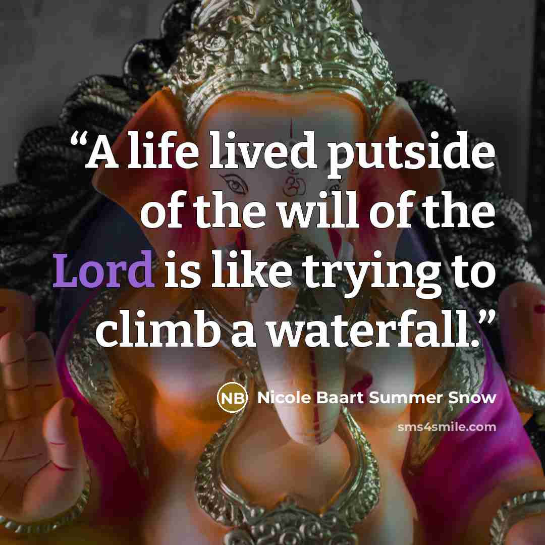 “A life lived putside of the will of the Lord is like trying to climb a waterfall.” quote by Nicole Baart Summer Snow