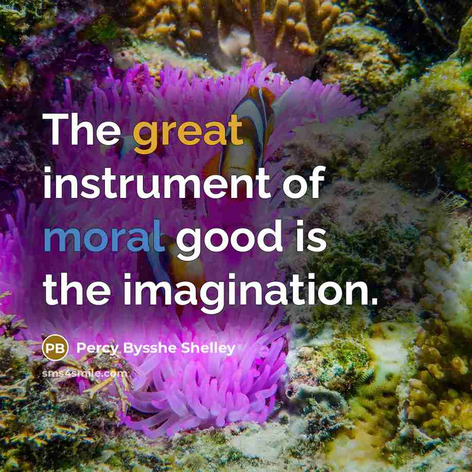 “The great instrument of moral good is the imagination.…” quote by Percy Bysshe Shelley