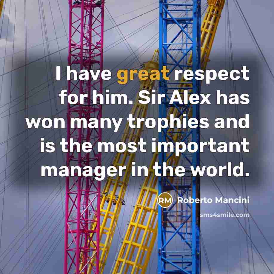 “I have great respect for him. Sir Alex has won…” quote by Roberto Mancini
