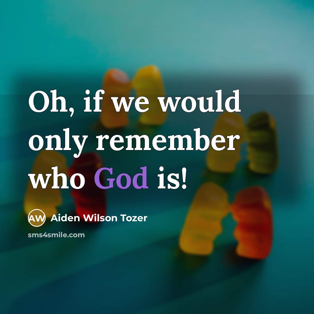 “Oh, if we would only remember who God is!…” quote by Aiden Wilson Tozer