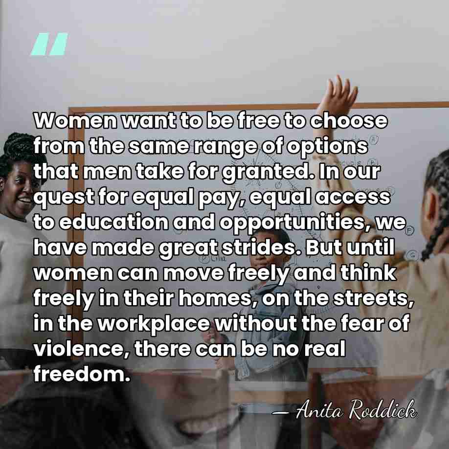 Women want to be free to choose from the same range of&hellip; - Anita Roddick