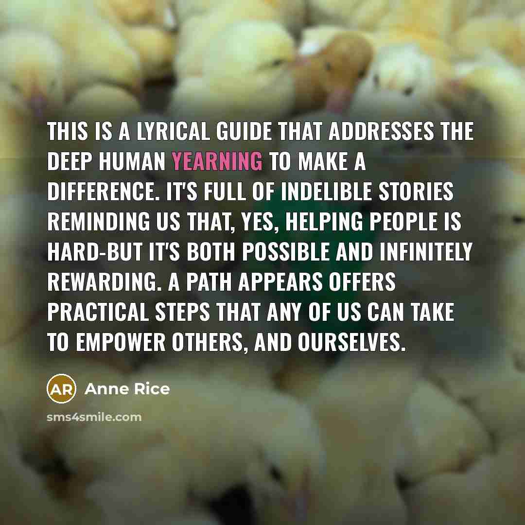 “This is a lyrical guide that addresses the deep human…” quote by Anne Rice