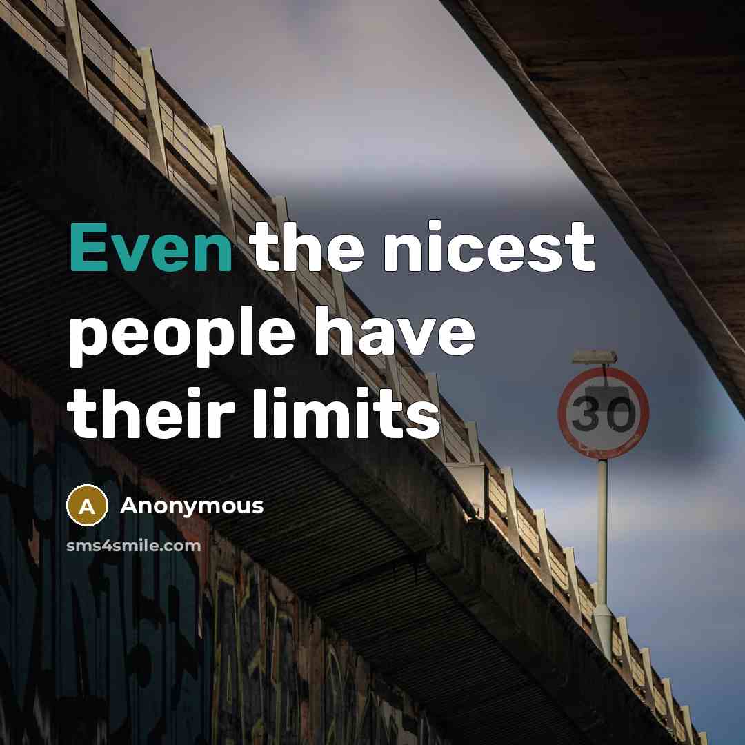“Even the nicest people have their limits…” quote by Anonymous