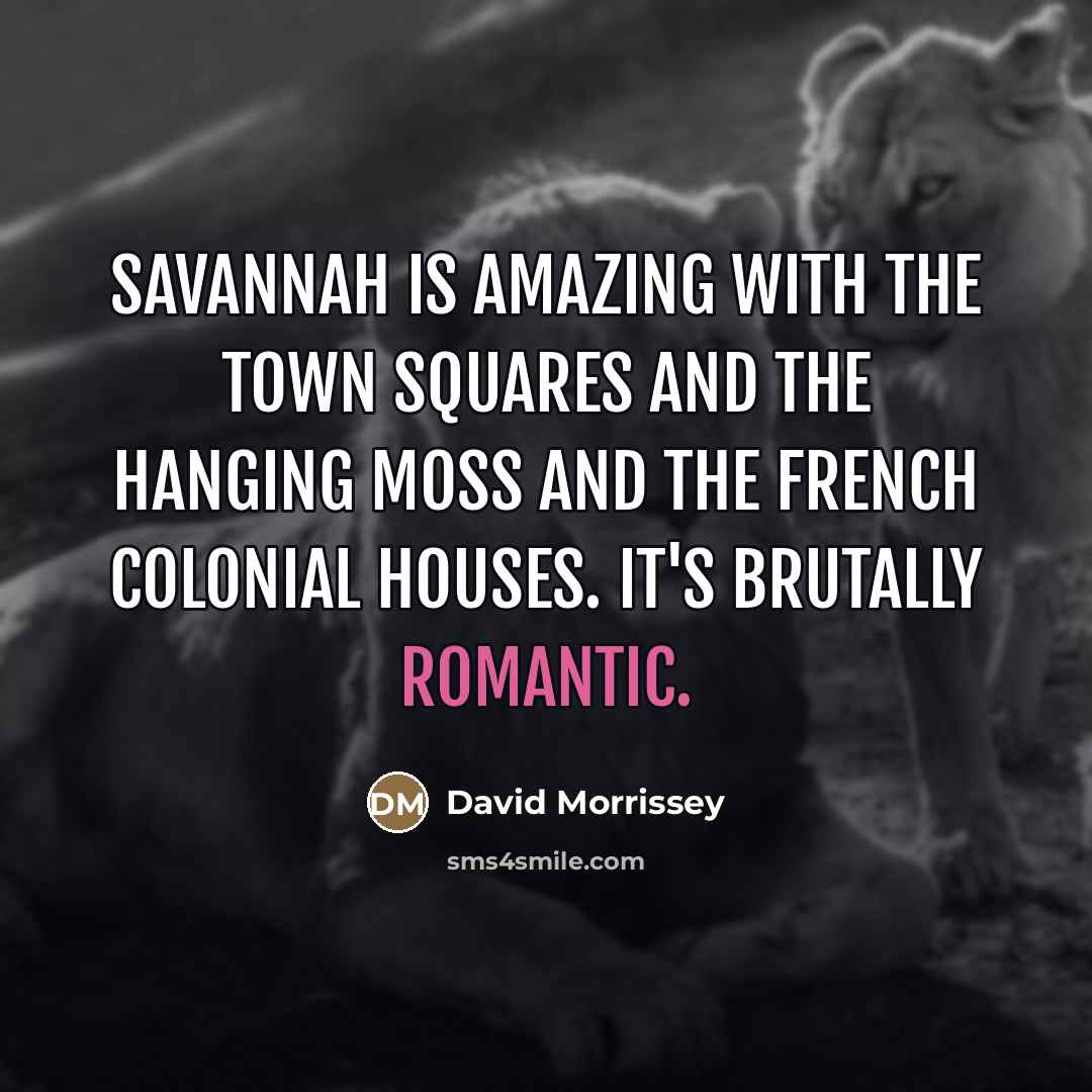 “Savannah is amazing with the town squares and the hanging…” quote by David Morrissey