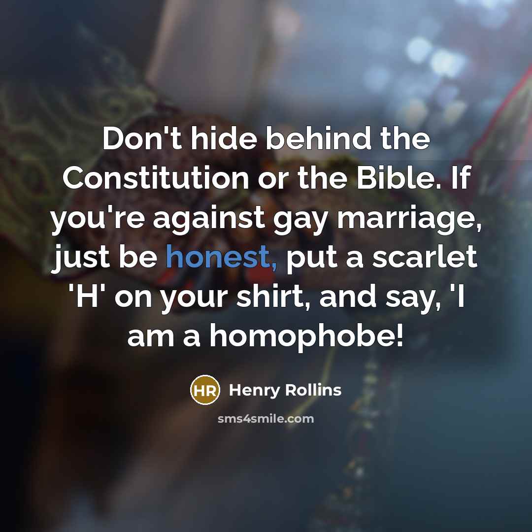 “Don't hide behind the Constitution or the Bible. If you're…” quote by Henry Rollins