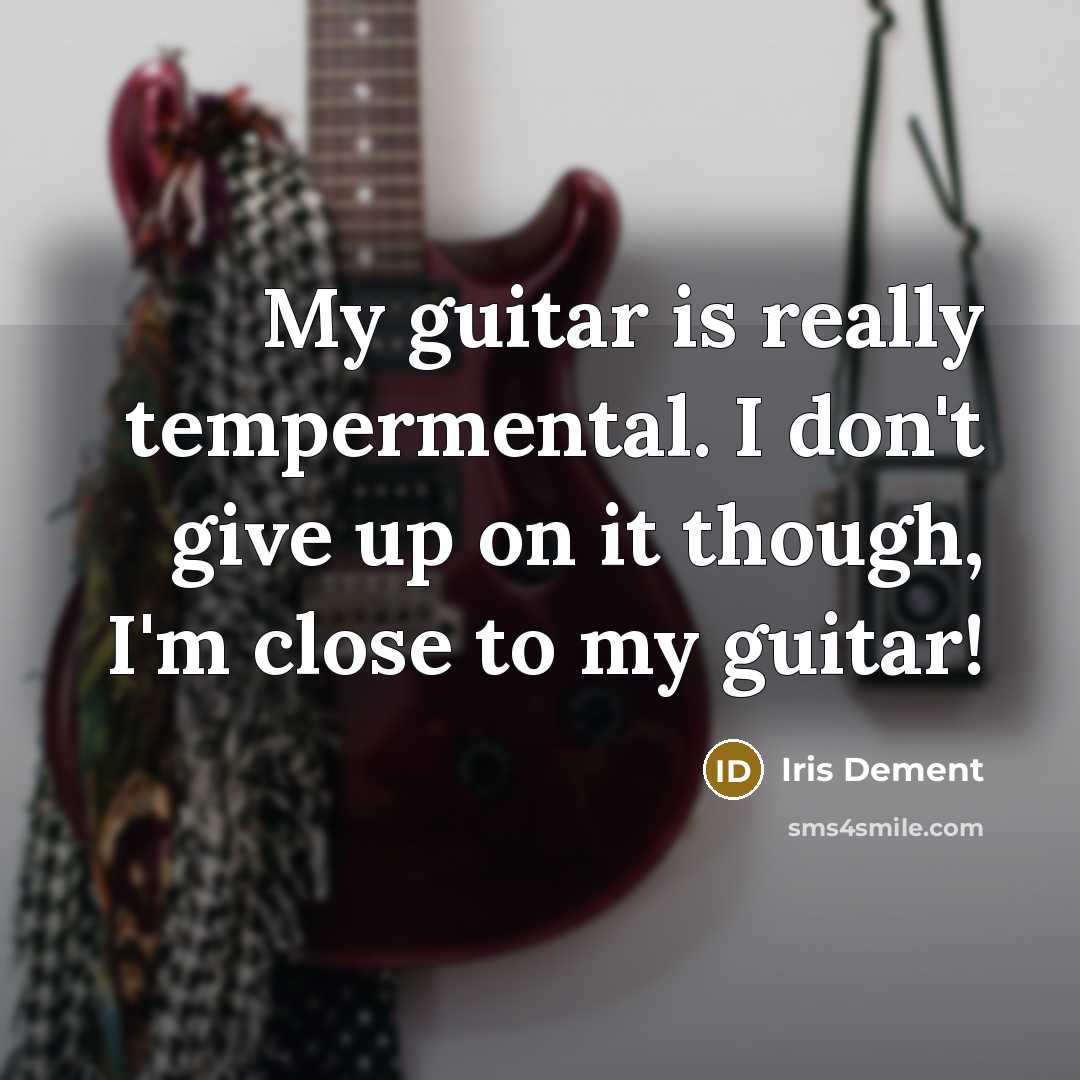 “My guitar is really tempermental. I don't give up on…” quote by Iris Dement