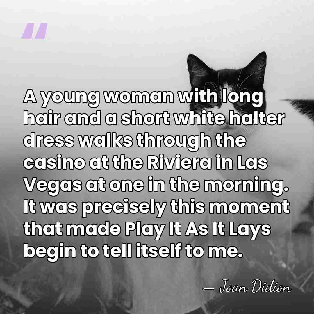 A young woman with long hair and a short white halter dress&hellip; - Joan Didion