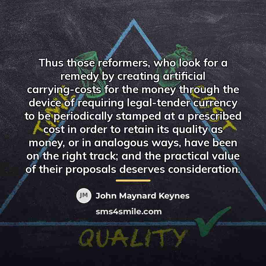 “Thus those reformers, who look for a remedy by creating…” quote by John Maynard Keynes
