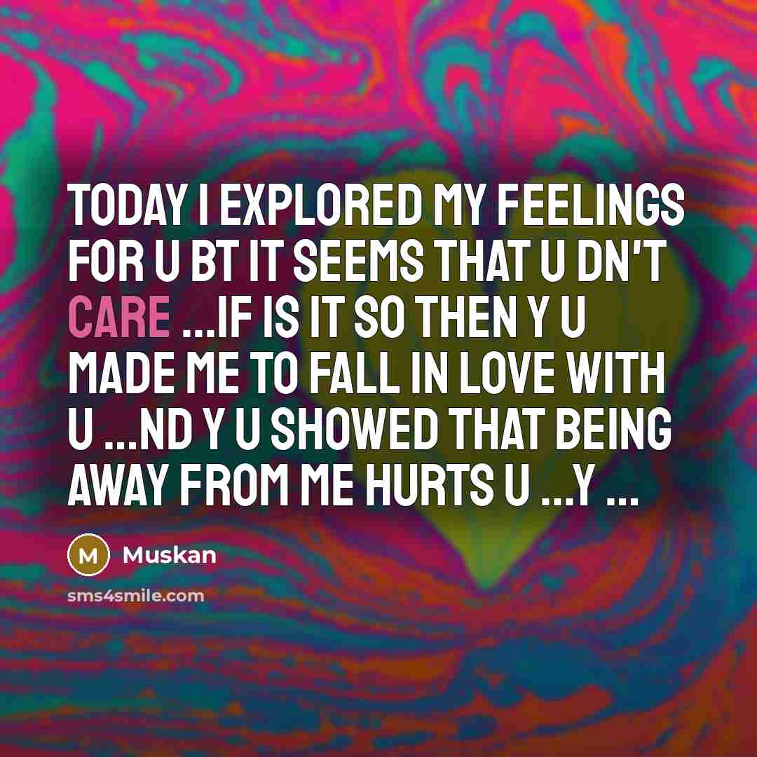 “Today I explored my feelings for u bt it seems…” quote by Muskan