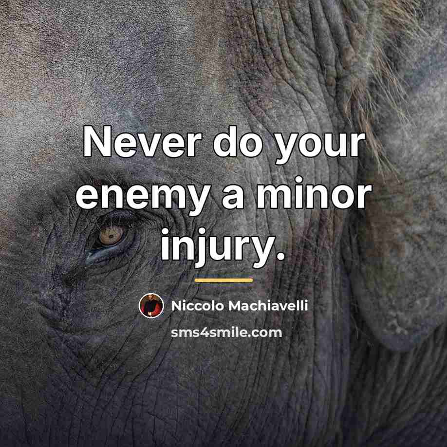 “Never do your enemy a minor injury.…” quote by Niccolo Machiavelli