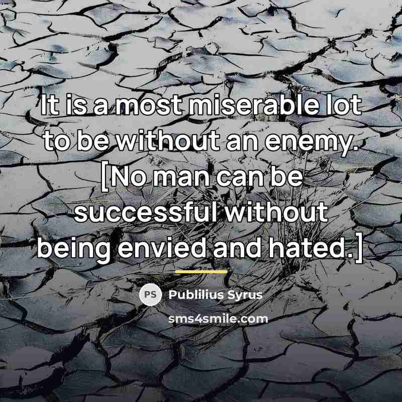“It is a most miserable lot to be without an…” quote by Publilius Syrus
