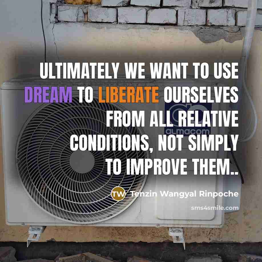 “Ultimately we want to use dream to liberate ourselves from…” quote by Tenzin Wangyal Rinpoche