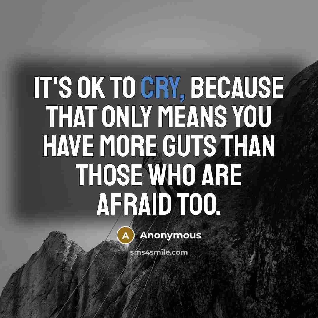 “It's ok to cry, because that only means you have…” quote by Anonymous