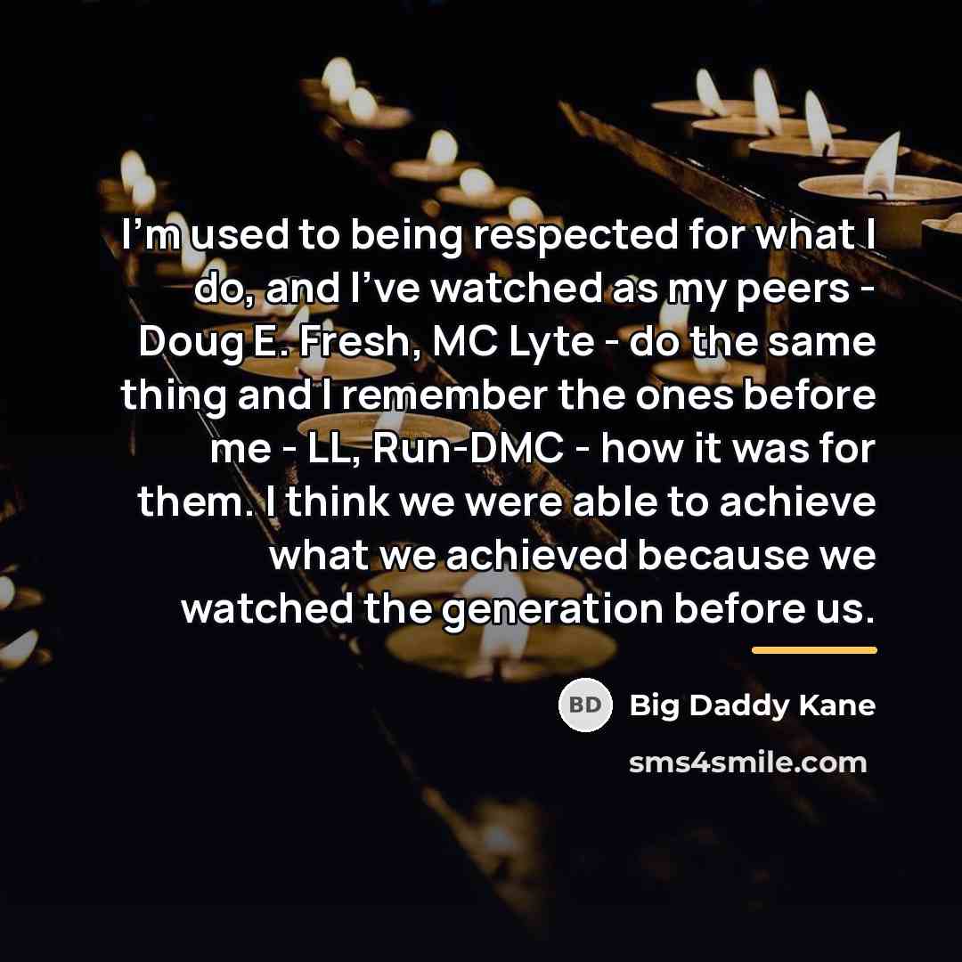 “I'm used to being respected for what I do, and…” quote by Big Daddy Kane